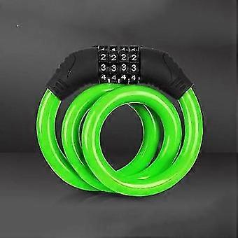Bike Lock Bicycle Lock Chain 4digit Combination Lock Core Steel Wire Bike Lock Security&portable Bicycle Locks(1pc, Green)