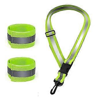 Reflective Sash compatible with Walking At Night, High Visibility Reflective Running Gear Night, with 2 Pcs Ref