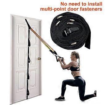 Door Resistance Band Heavy Duty Multi-Point Height Adjustable Punch-Free Men Women Strength Training Door Exercise Strap Home Gym Workout Equipment