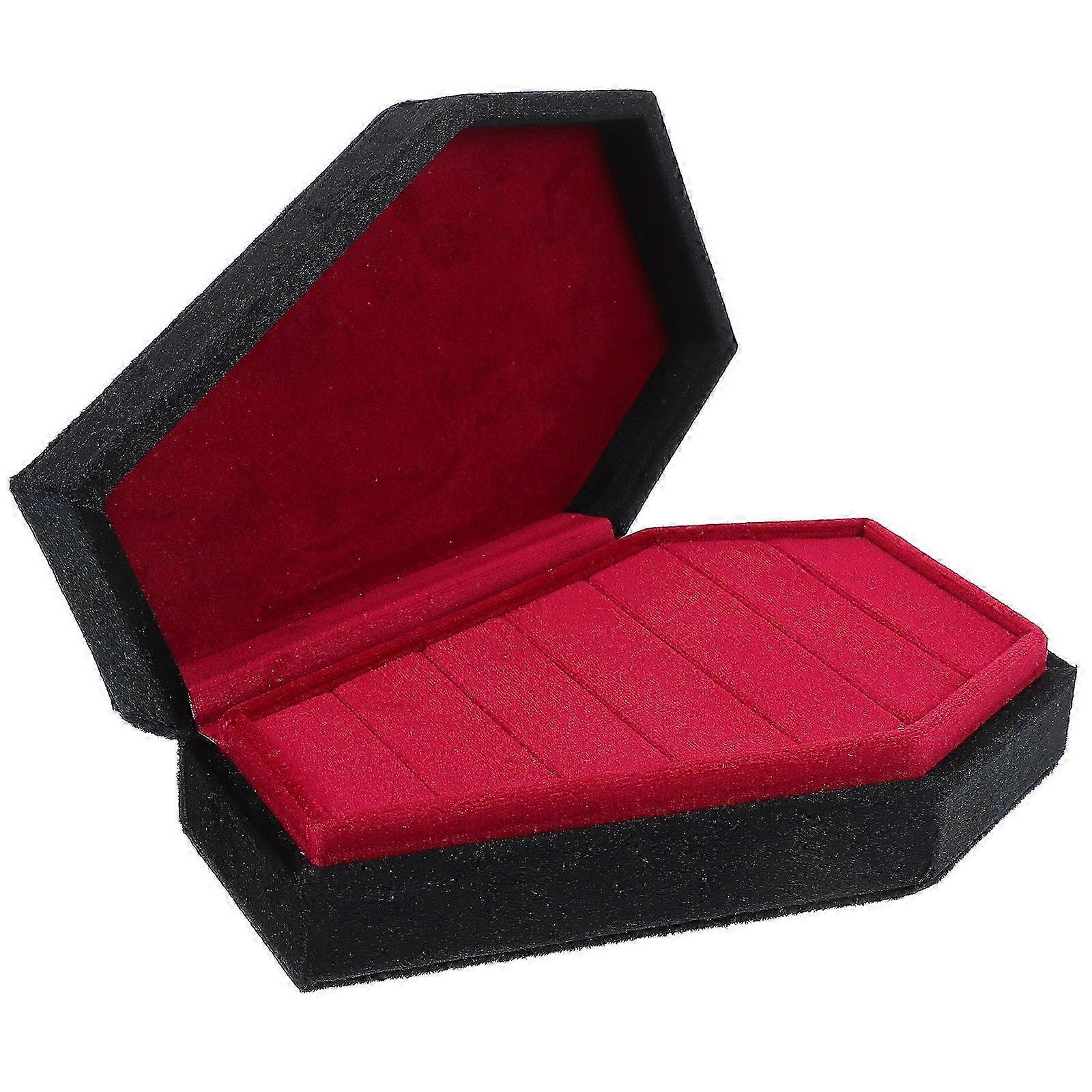 Halloween Coffin Shaped Ring Box Portable Ring Display Holder Ring Storage Case