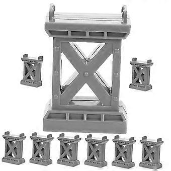 Wooden Train Bridge Risers Set 9pcs Stable Supports for Easy Track Elevation Compatible Wooden Train Track Accessories
