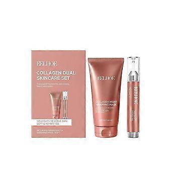 Collagen Night Wrapping Face Mask, Glow Booster Milk Serum, Hyaluronic Acid Peel Off Mask for Deep Hydrating and Smooth Looking, Overnight Facial Mask