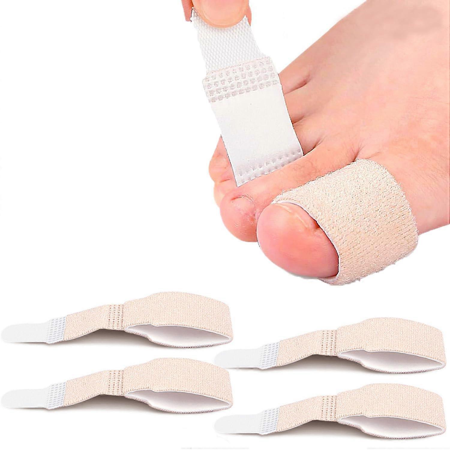 Hammer Toe Corrector and Broken Toe Splint with Cushion Wrap, Toe Alignment Support, 4 Pieces