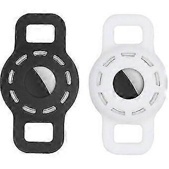 Black White Airtag Dog Collar for Pet Tracking