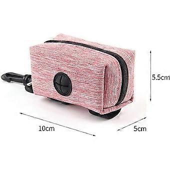 2 st Hundpåsedispenser, Hundbajspåse, Hundbajspåsehållare, Bajspåsedispenser, Hundpåse med koppelspänne (Rosa + Mörkblå)