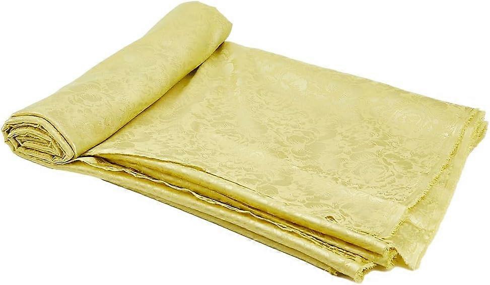 Polyester Flower Pattern Fabric Yellow 160x0.03cm 2m/sheet
