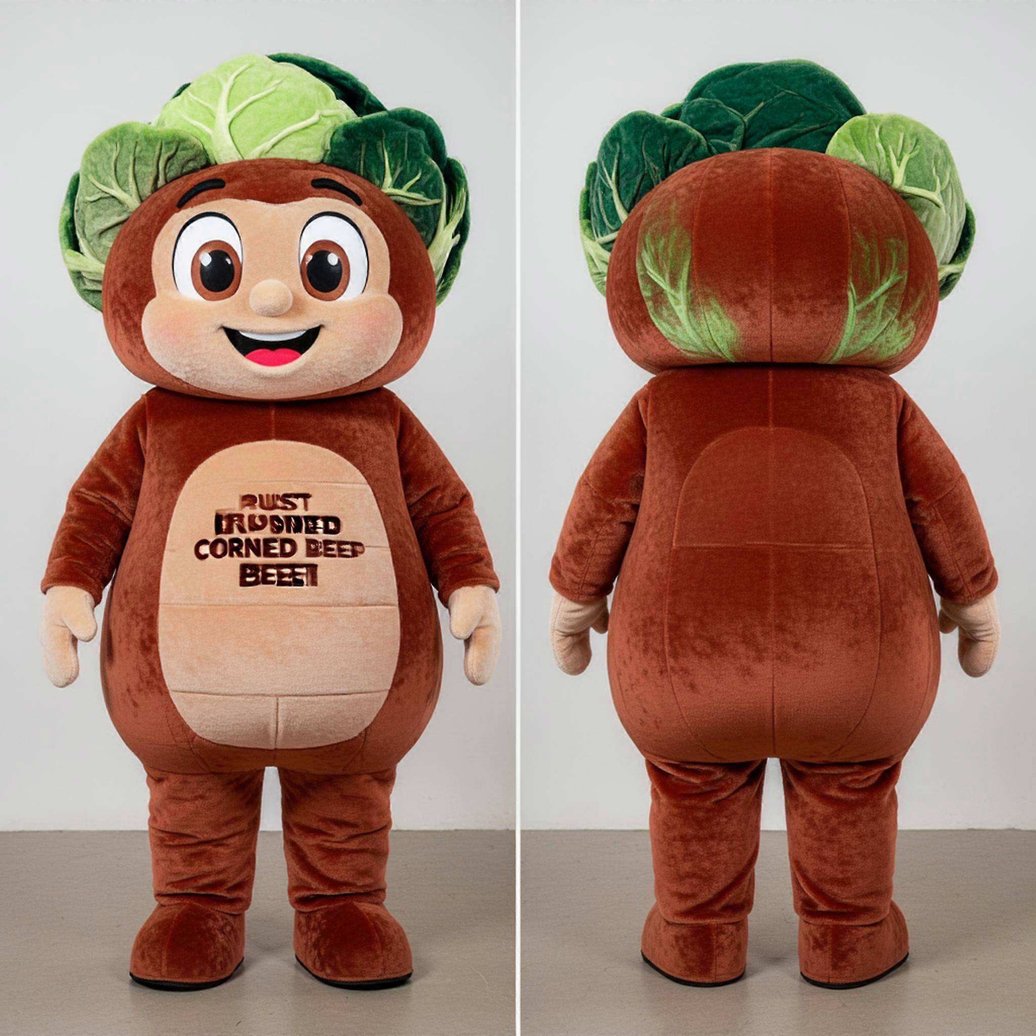 MASTICOT Rust Velvety Corned Beef And Cabbage Mascot