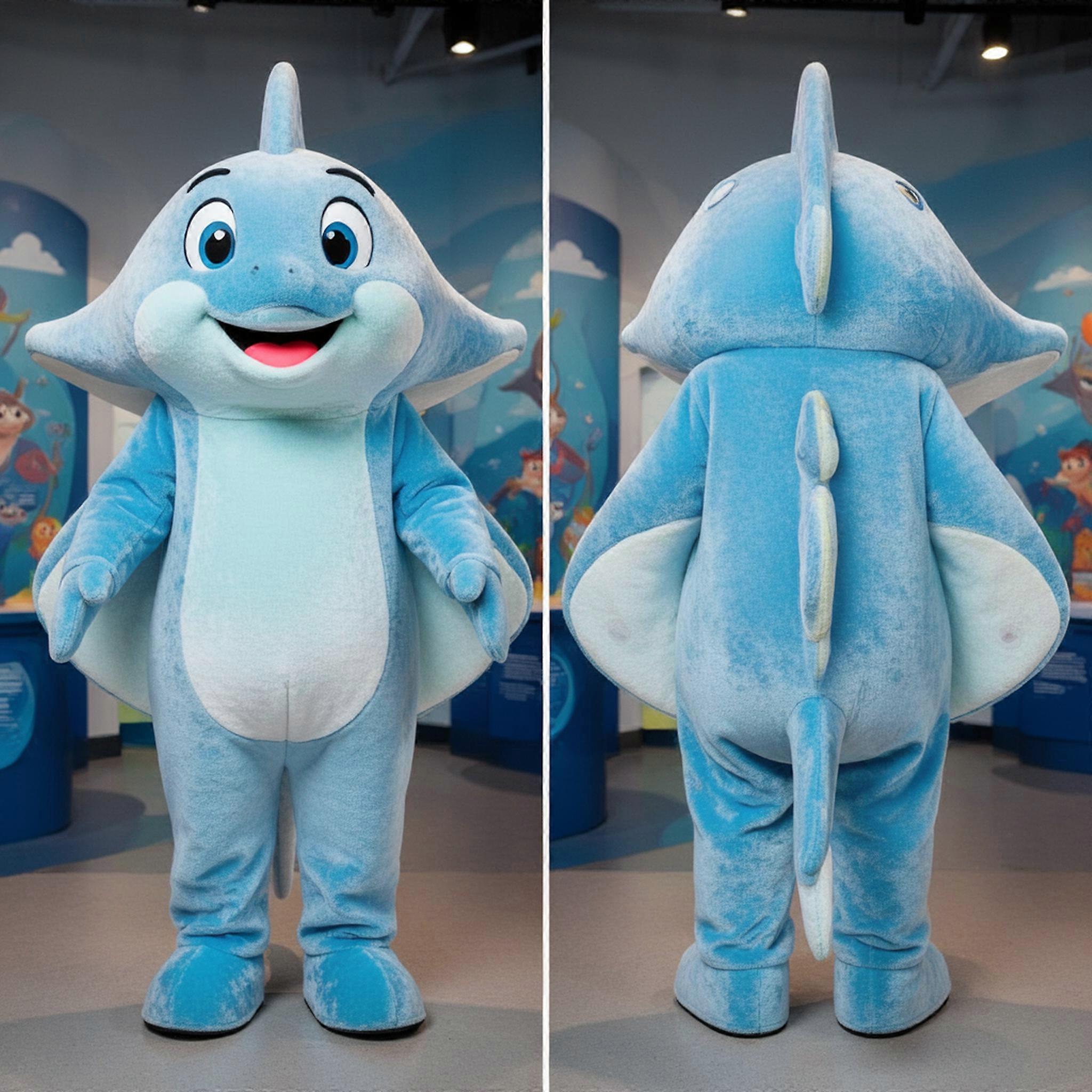 MASTICOT Sky Blue Playful Stingray Mascot