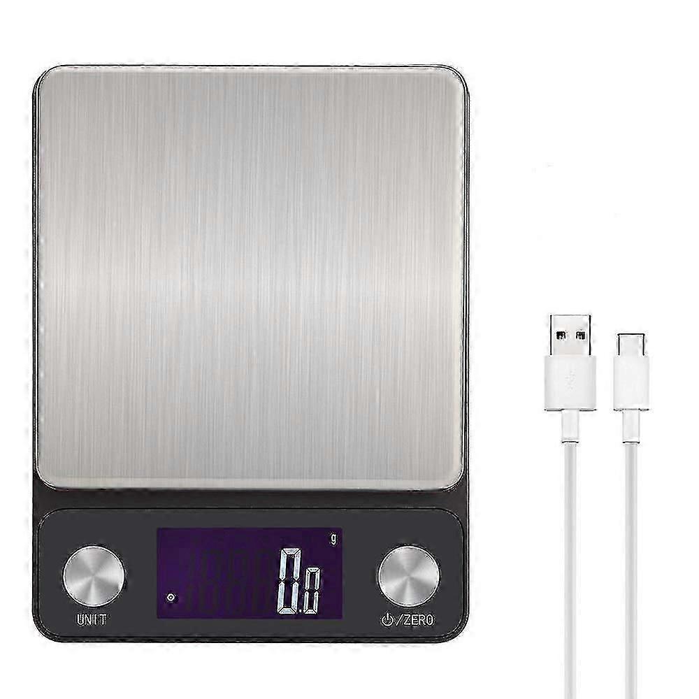 Kitchen Scale, Digital Electronic Scale, Usb Rechargeable, High Accuracy (black 5kg)