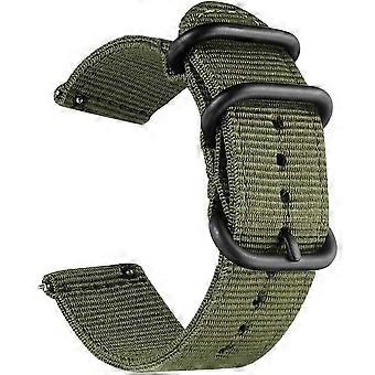 20mm Universal Ballistic Watch Band, nylon lerret vevd loop erstatning Håndleddsstropp armbånd spenne feste Justerbar lukking for smart-watch sport