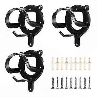 Equestrian Tack Storage: Set of 3 Metal Horse Bridle Rack Brackets with Tubes and Screws for Halters & Gear