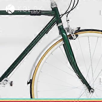 1 set di parafanghi anteriori e posteriori per bici in argento, stile retrò, 700C 23C 25C, parafango per bicicletta da strada.