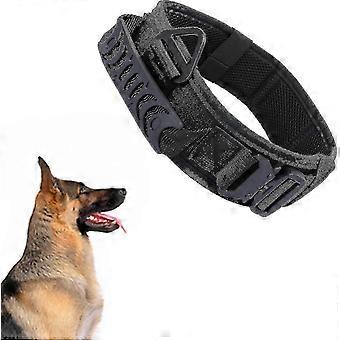 Großes taktisches Hundehalsband für Hundetraining, militärisch verstellbares Nylon-Hundehalsband, strapazierfähige Metallschnalle mit Griff von hoher Qualität