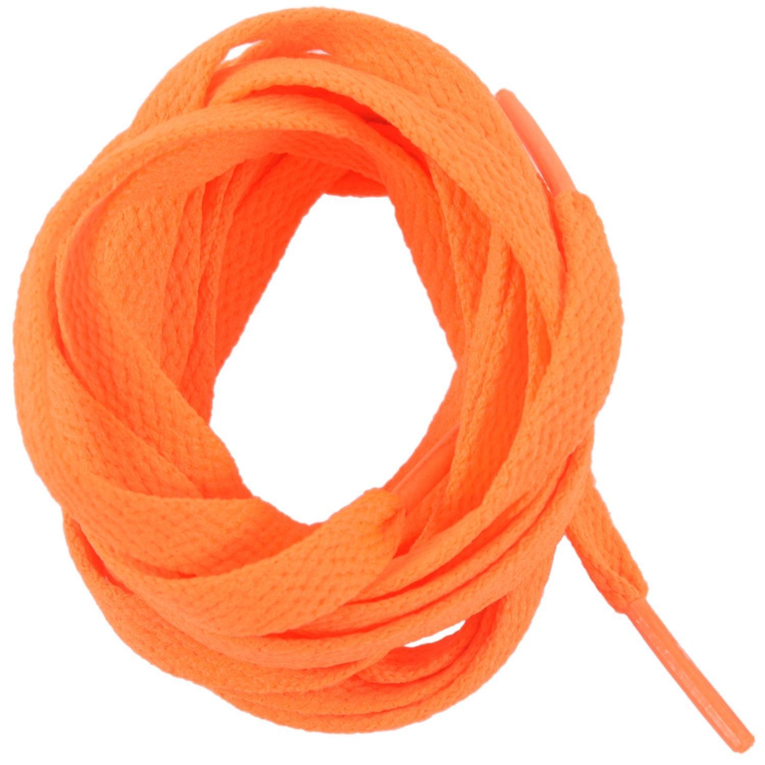 Trainers Replacement 8mm Wide Orange Flat String Shoelace Pair