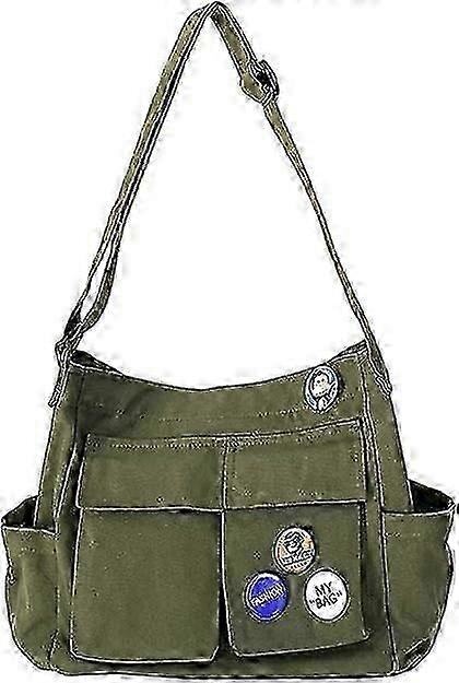 Green Canvas Crossbody Bag Adjustable