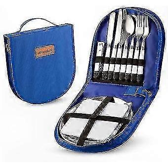 Portable Utensil Set with Storage Bag for Picnic and Camping Organization Solution