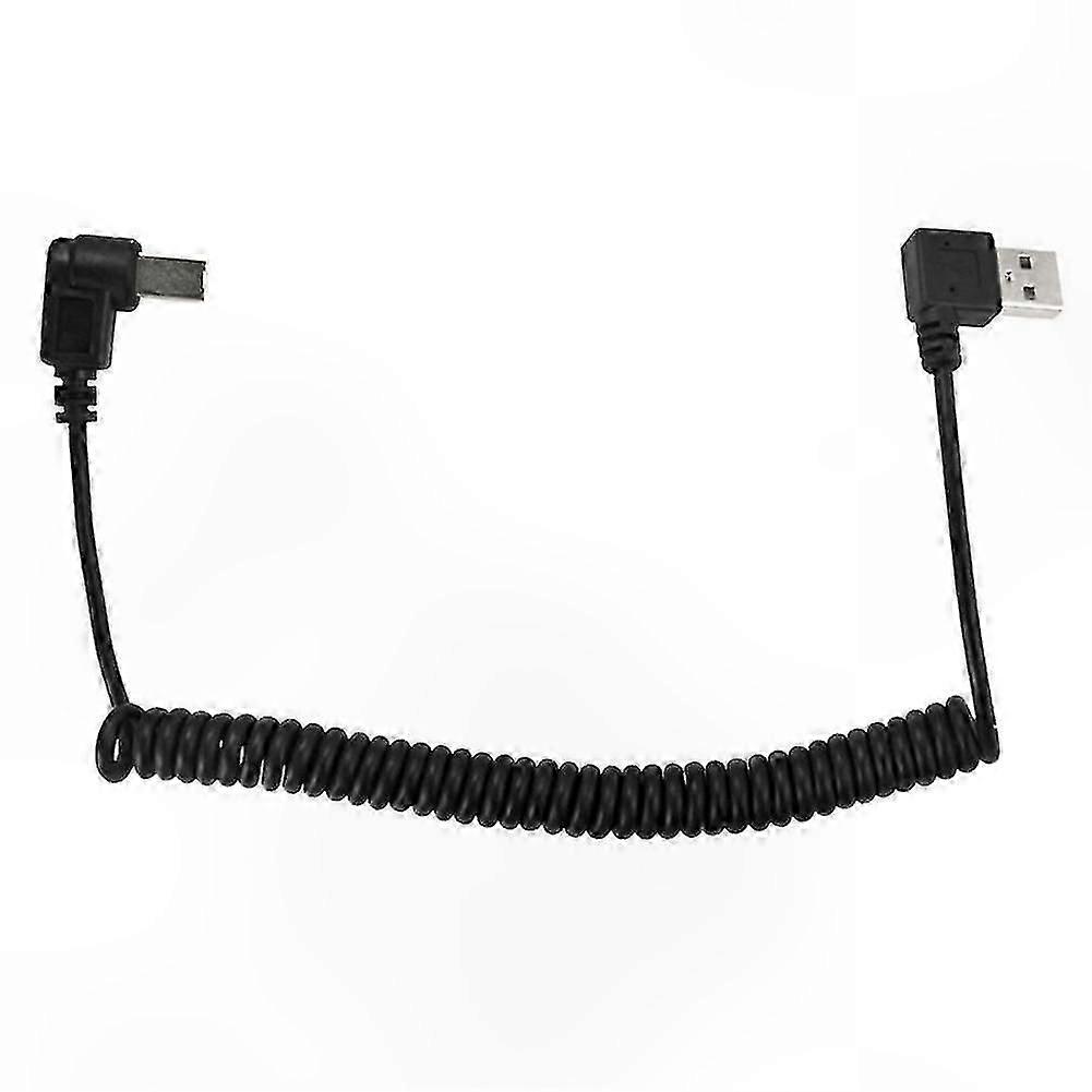 5ft Coiled USB 2.0 Type A to Type B Right Angle Printer Cable