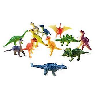 Dinosaurusspeelgoed voor kinderen: plastic dinosaurusmodellen, set van 12 stuks in diverse kleuren.