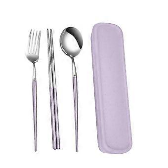 Camping Utensils Stainless Steel Flatware Set with 6Pcs Travel Silverware