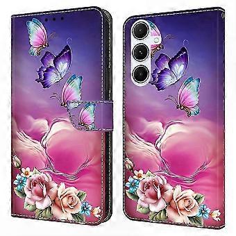 Portemonneehoesje met print, compatibel met 5G-telefoons, leren flipcover met standaardfunctie - compatibel met Galaxy A56