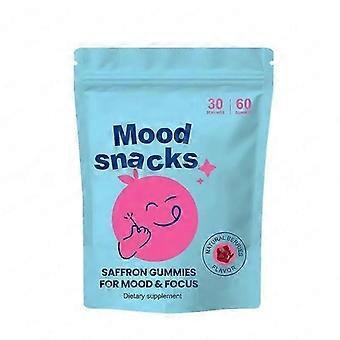 Mood Snacks Saffraan Gummies, Natuurlijke Bessensmaak, Voedingssupplement ter ondersteuning van stemming en concentratie, 60 Gummies