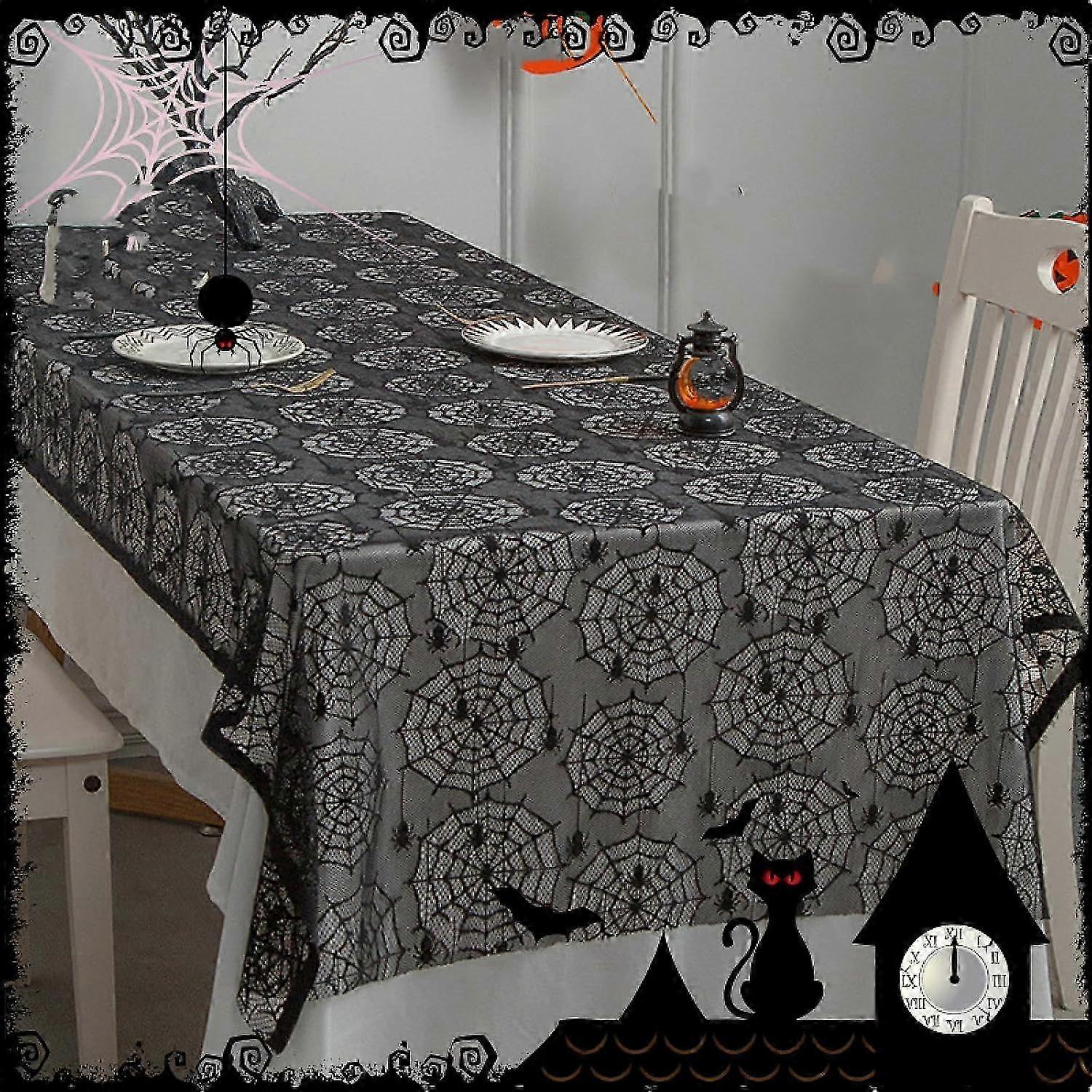 Haunting Spider Web Lace Table Runner