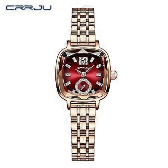 CRRJU New watch5014Women's Watch Stainless Steel Strap Simple Square Business Fashion Watch