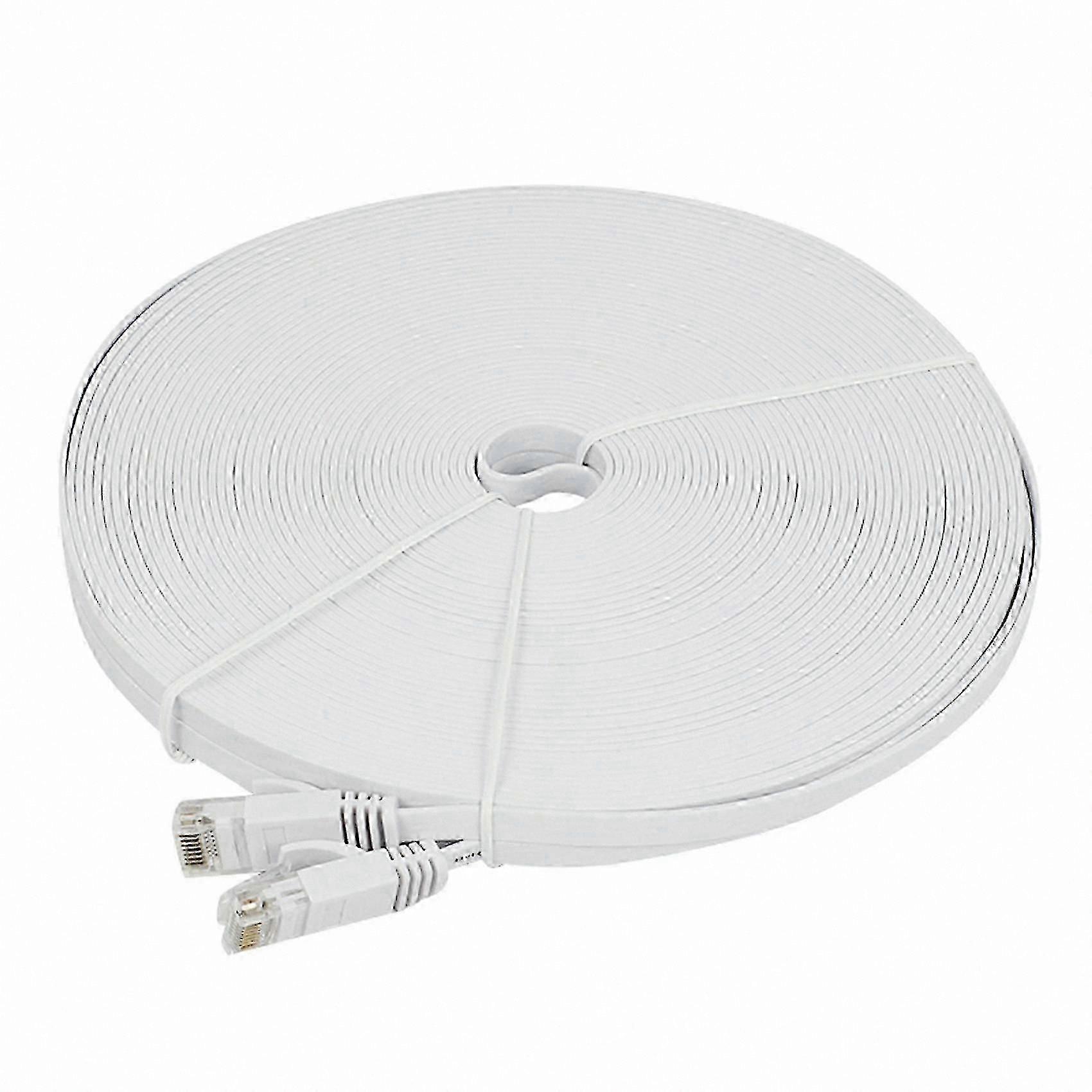 30-meter Cat6 Ethernet cable. Slim, flat design compatible with long network connections. High-speed internet LAN patch cable. SE