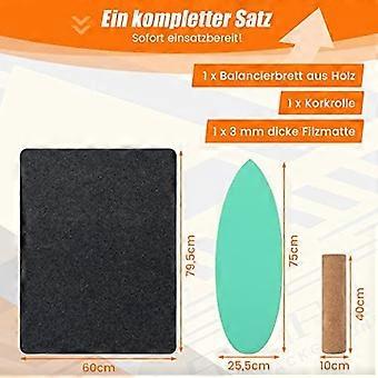 Balance board van hout, incl. kurkrol, blauw, 79,5 x 60 x 11,5 cm