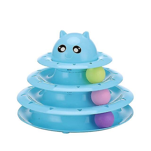 Cat Toy Roller 3-level Turntable Cat Toy Ball With Three Colorful Balls Interactive Kitten Fun Mental Physical Exercise