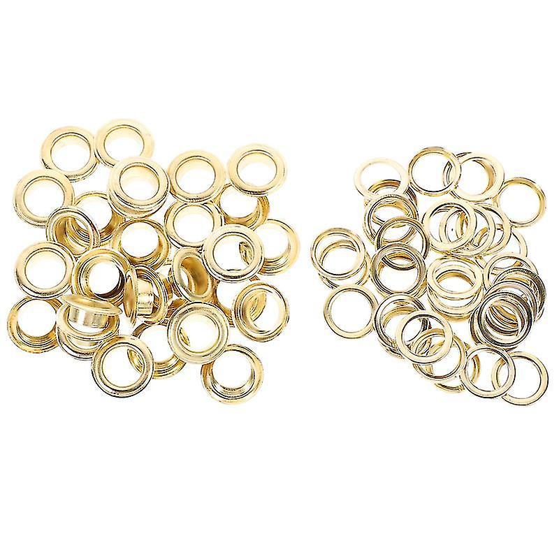 1.8X1.05x0.5cm Golden Washers 500 Sets Eyelets Grommets With Washers Practical Fasteners Kit For Lea