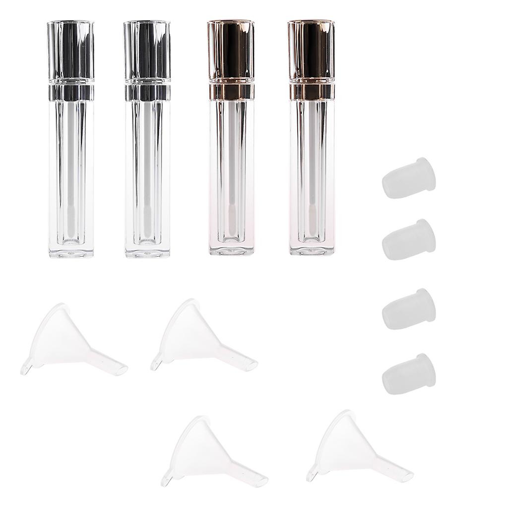 Pack 8ml Empty Lip Gloss Balm Tubes Applicators Container Vial Bottle Funnel