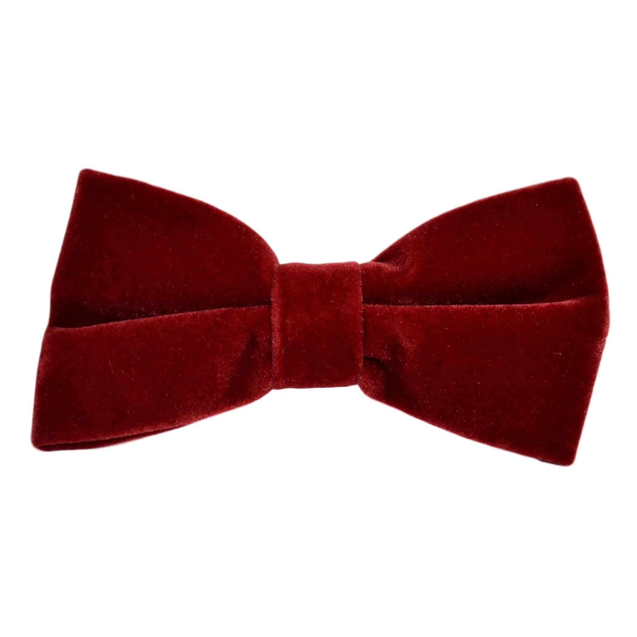 Dark Red Velvet Bow Tie