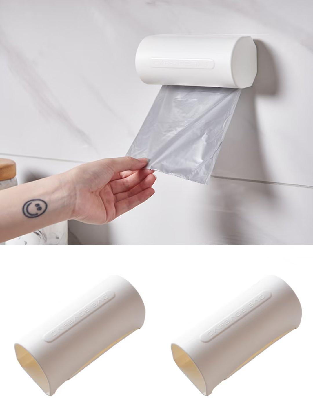 2 - piece wall mounted trash rack Storage Box Multi - purpose trash Distributor Storage box, White