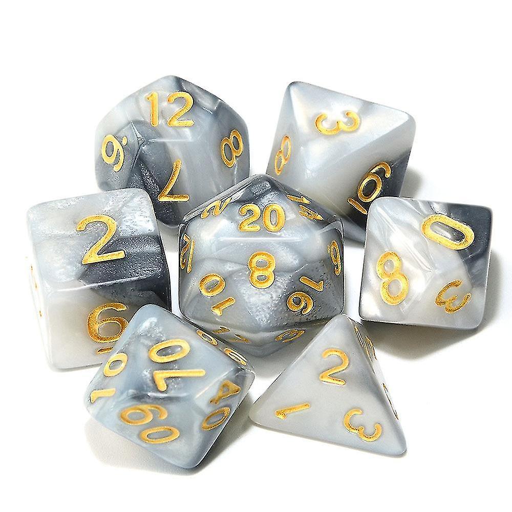 11 أبيض أسود آر بي جي لعبة لوحية Dnd مجموعة النرد
