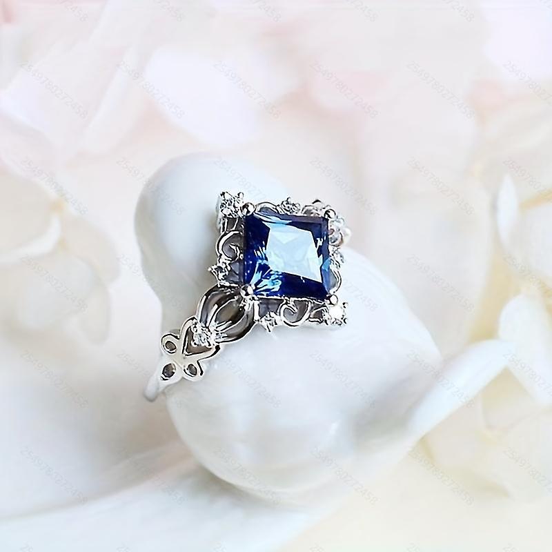 1pc Elegant Sapphire Ring For Men And Women - Unique And Timeless Design