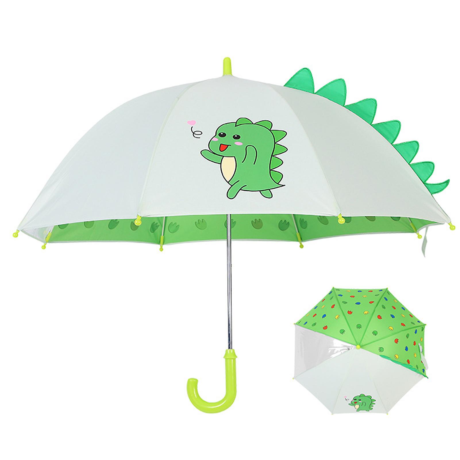 Children Sunny Cartoon Parasol Rainproof Canopy And Curved Handle Umbrella Travel Beach Sunny Umbrella