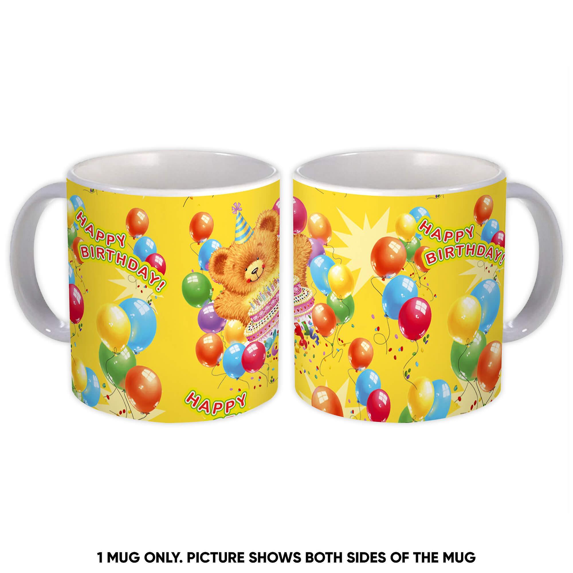 礼品杯：生日熊蛋糕气球