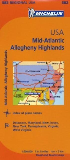 Midatlantic - Michelin Regional Map 582 - Michelin - Sheet map folded - English Book - Road atlases and maps