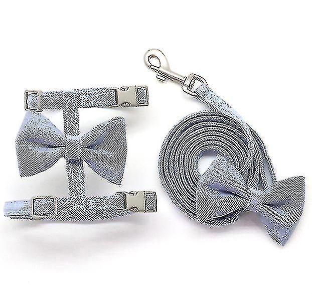 Pet Traction Rope Plain Color Bow I-shaped Anti-break Free Cat Walking Pet Traction