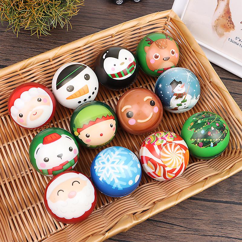63mm Pu Foam Ball Christmas Decompression Vent Pu Sponge Stress Ball Christmas
