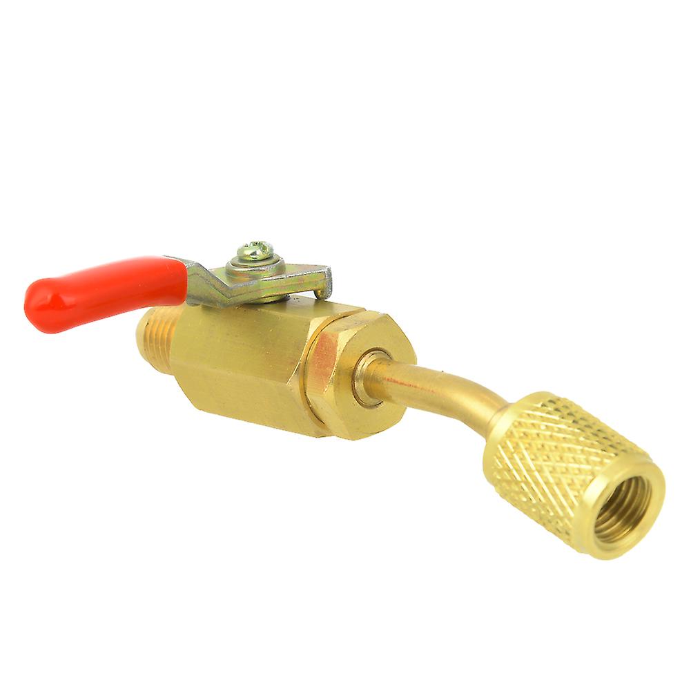 1/4" R12/R134A/R410A Arc Brass Manual Ball Valve for Refrigeration Equipment (Red)
