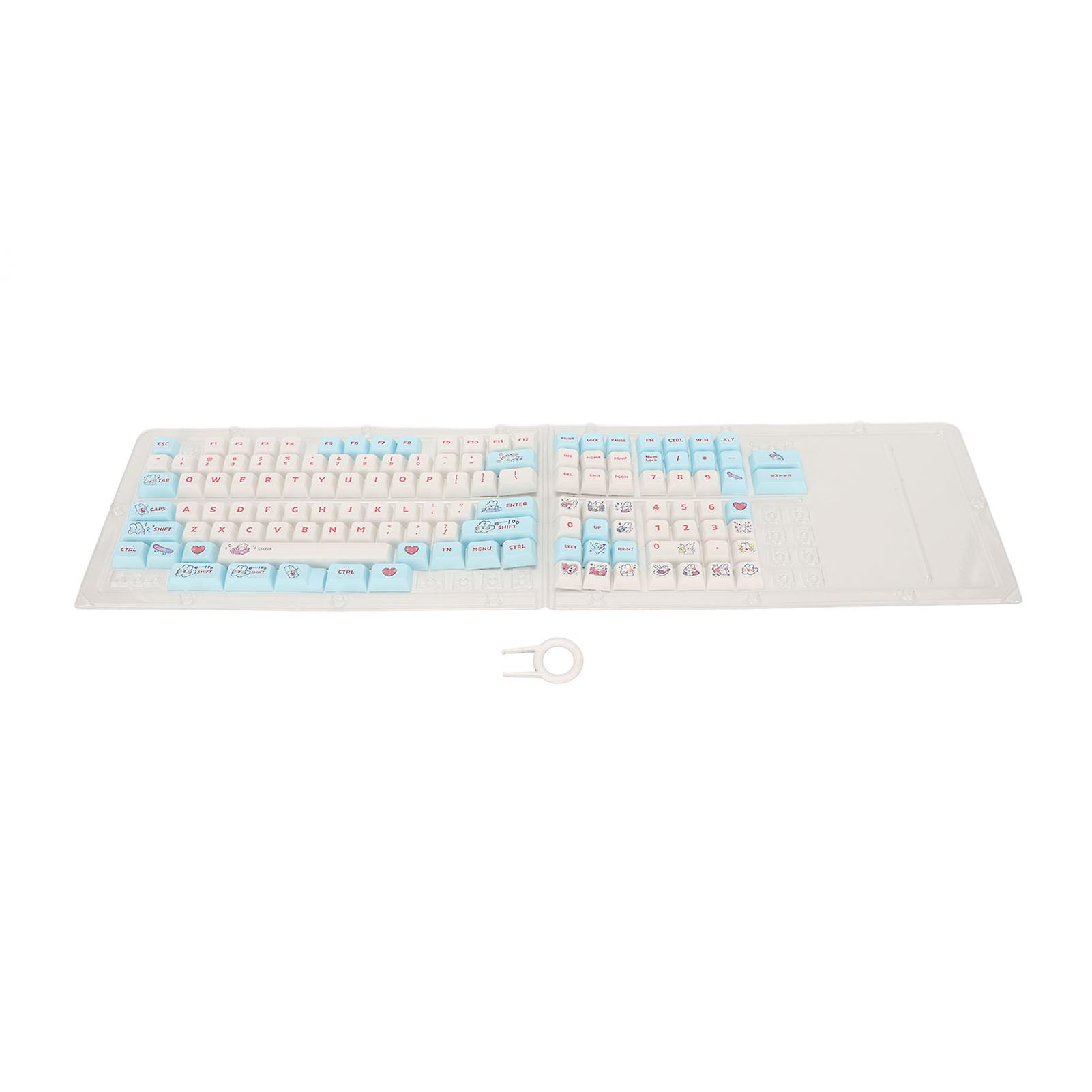 PBT Keyboard Keycaps 130 Keys Dye Sublimation Ergonomic Rich Colors Mechanical Keycaps Bunny