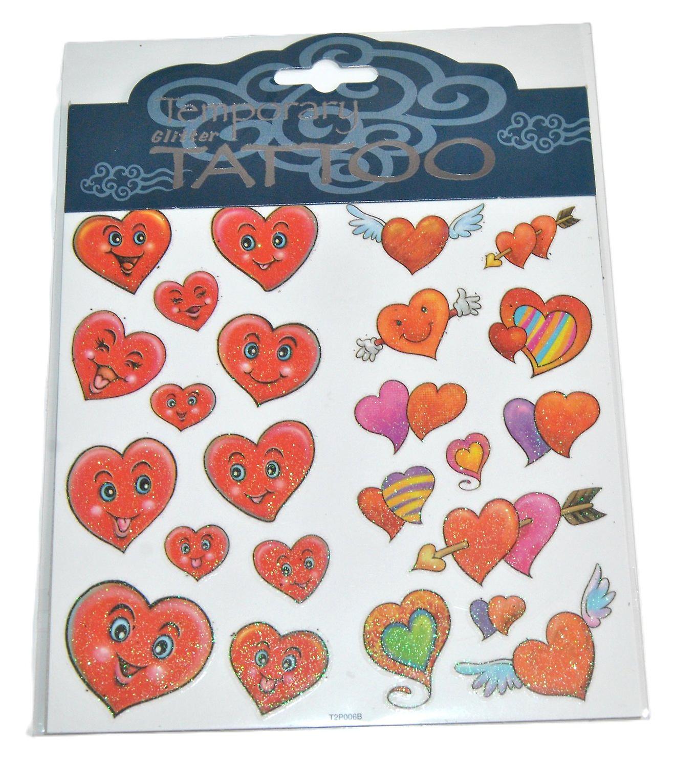 Glittery Tattoos, Hearts