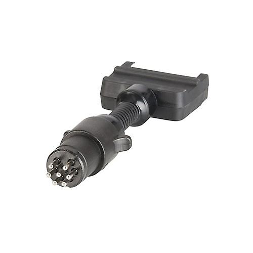 Automotive Connectors Trailer Adaptor 7 Pin Flat Plug to Round Socket Black