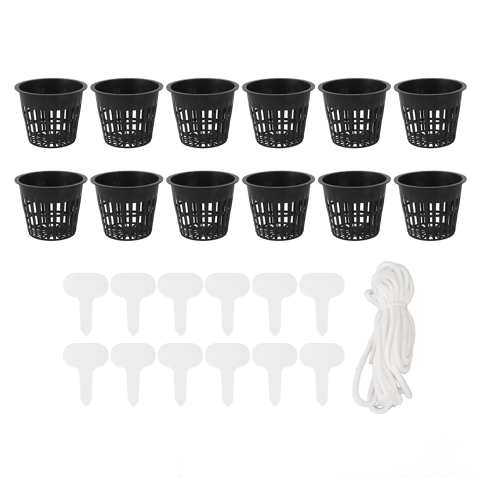 12-Pack Plastic Planting Baskets with Cotton Ropes for Hydroponics