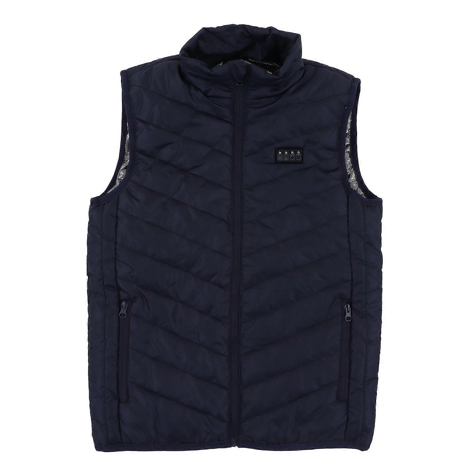 17 Area Electric Heating Vest Intelligent Constant Temperature 4 Switch 3 Gear Smart Heated Vest Royalblue XXL