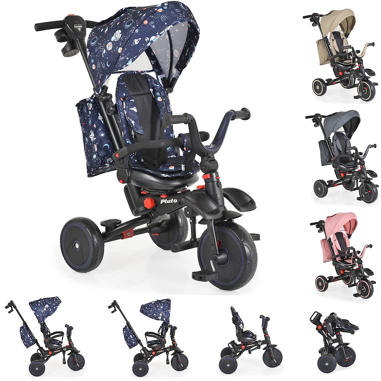 Byox Trehjuling Trehjuling Pluto, vikbar, EVA däck, tryckstång, svängbart säte