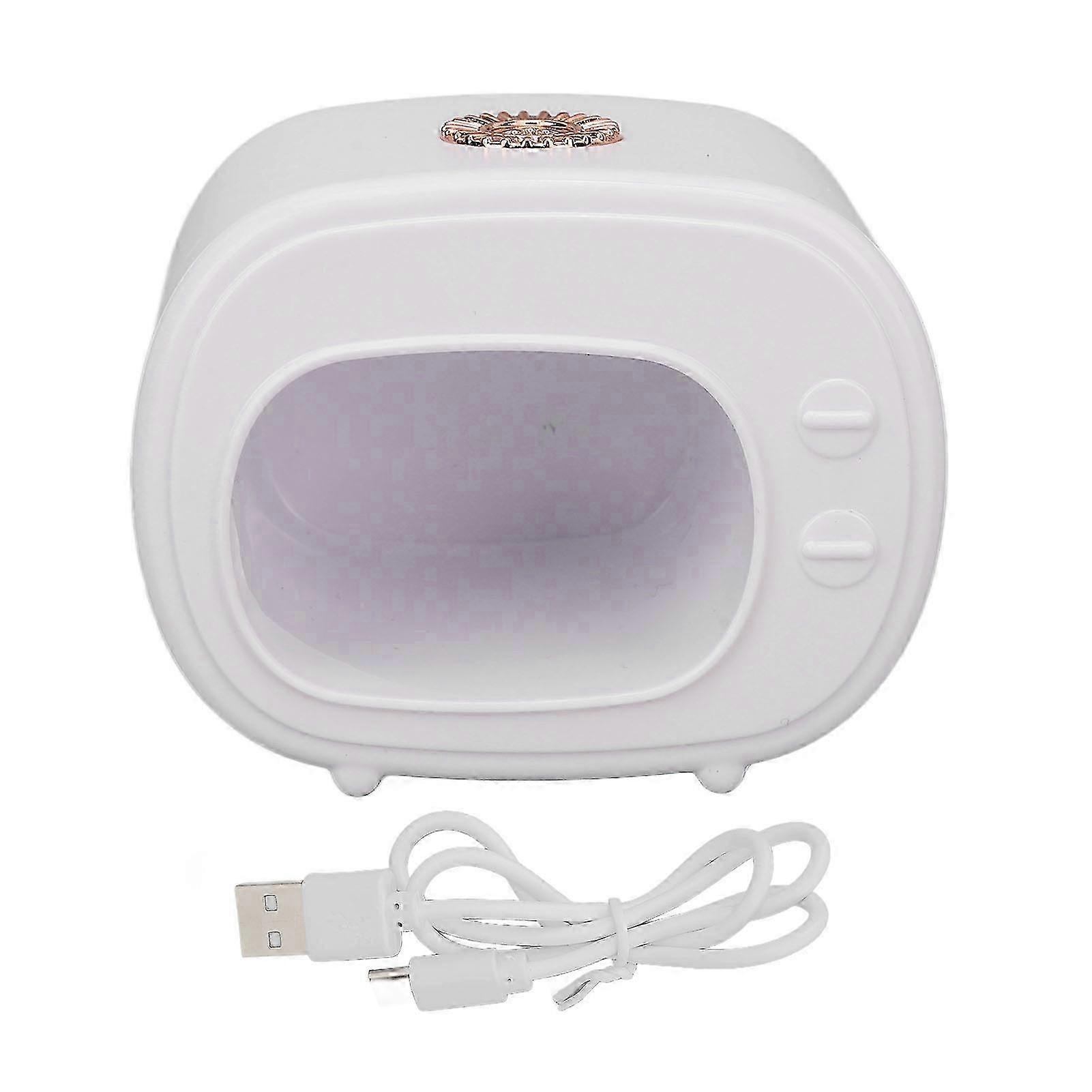 Mini UV LED Nail Lamps Fast Drying 4 Lamp Beads Soft Lighting Portable Drying Lamp for Gel Nail Polish White