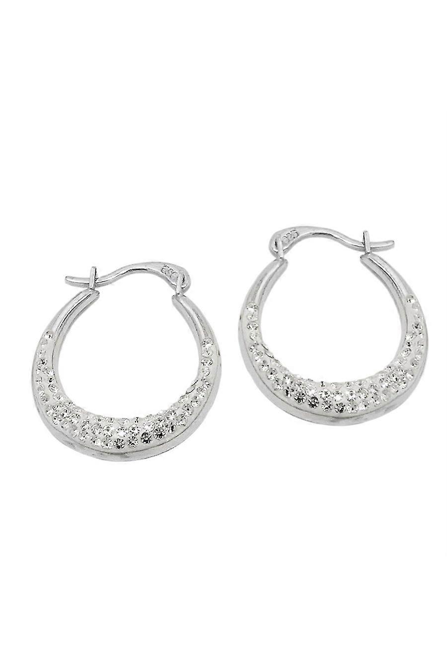 Hoop Earrings Glass Stones Silver 925 - Gl93649